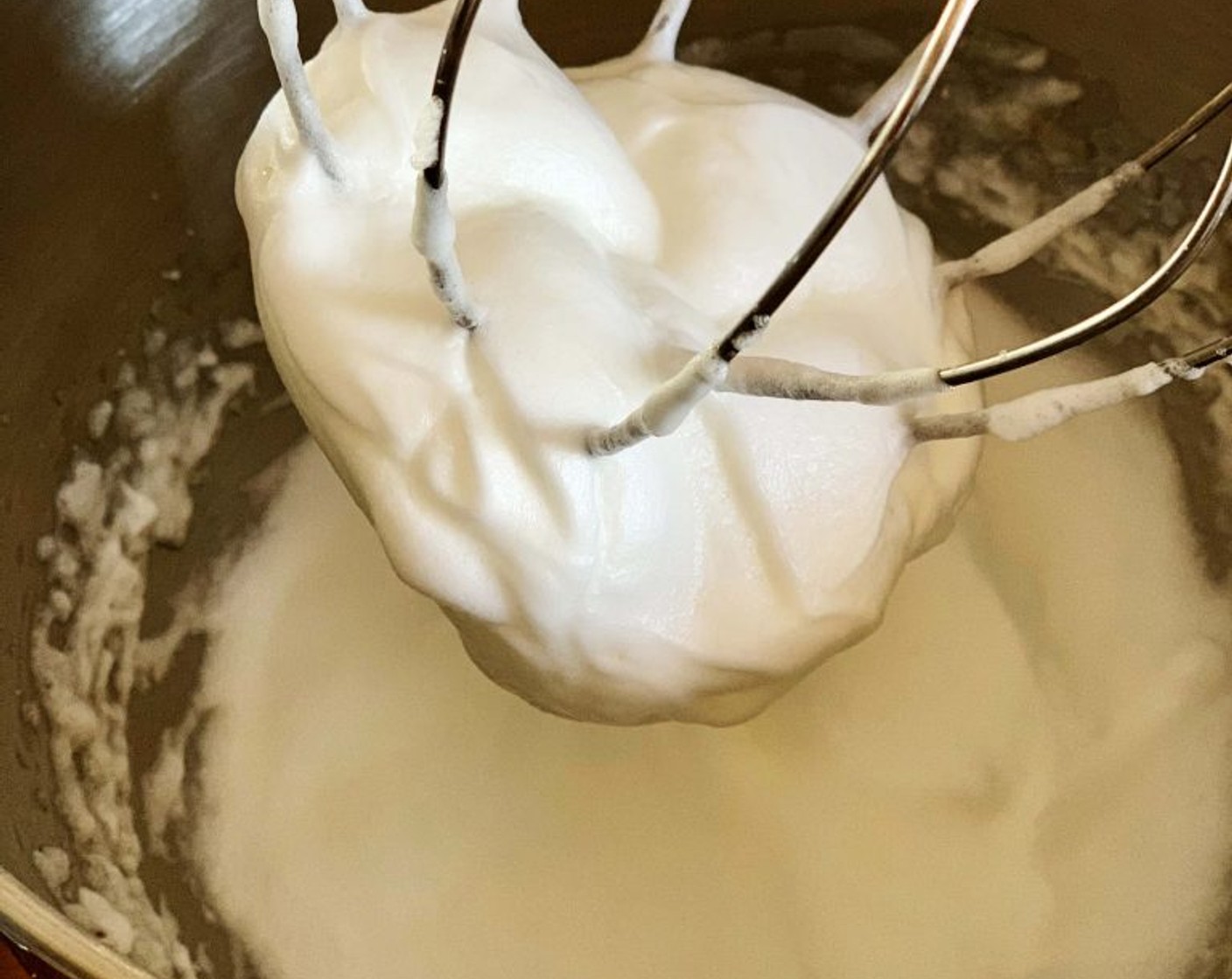 step 1 In a bowl of your electric mixer whip up the Eggs (2) until stiff peaks form.