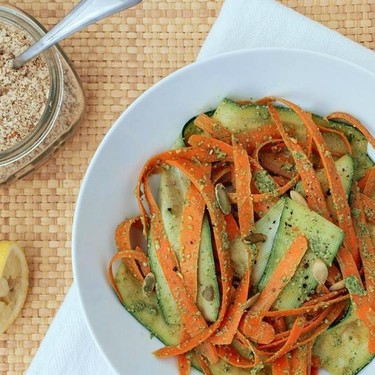 Carrot and Zucchini Ribbons and Cilantro Pepita Pesto Recipe | SideChef