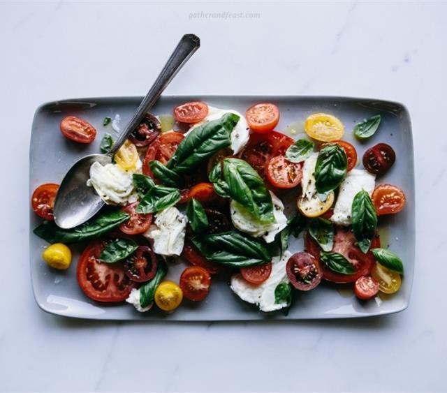 Torn Buffalo Mozzarella with Tomatoes & Fresh Basil Recipe SideChef