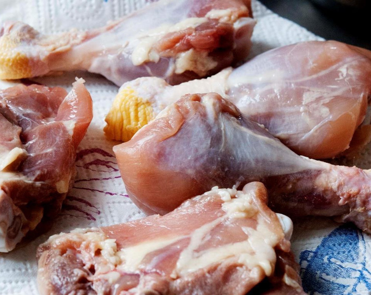 step 2 Pat the Whole Chicken (1) with some kitchen paper.