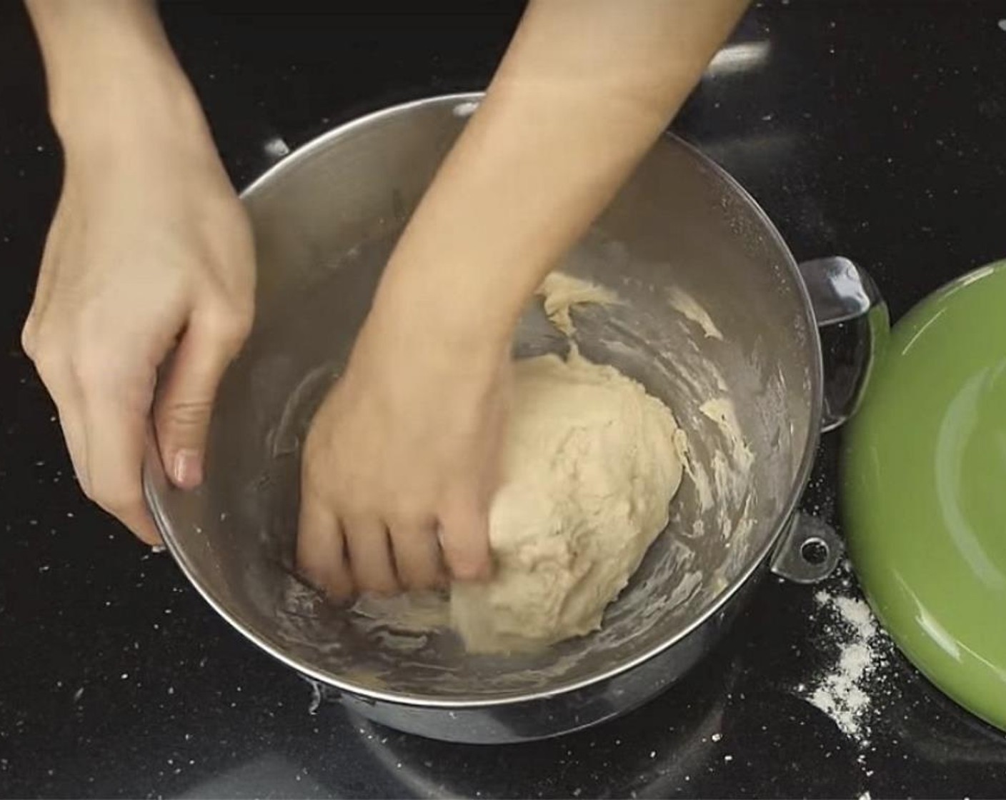 step 5 Once your dough has become smooth and elastic, stop kneading and let it proof in a large greased bowl for an hour.