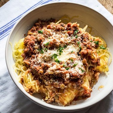 Baked Lentil Marinara Spaghetti Squash Recipe | SideChef