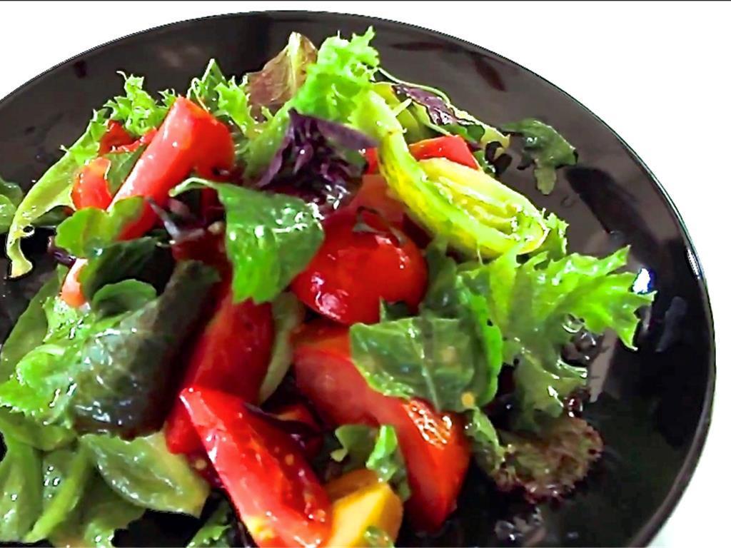 Fresh Tomato Basil Salad With Bittermelon Leaves Fresh Tomato Basil Salad With Bittermelon Leaves