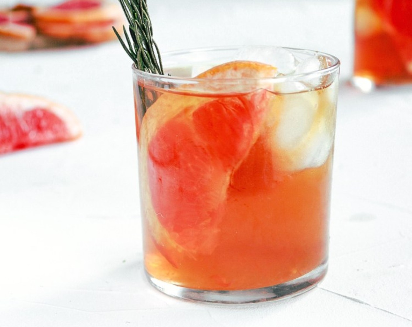 step 5 Optionally, add 1/2 oz of grapefruit juice to the drink to add a little tartness and garnish with Fresh Rosemary (to taste) and/or grapefruit slices.