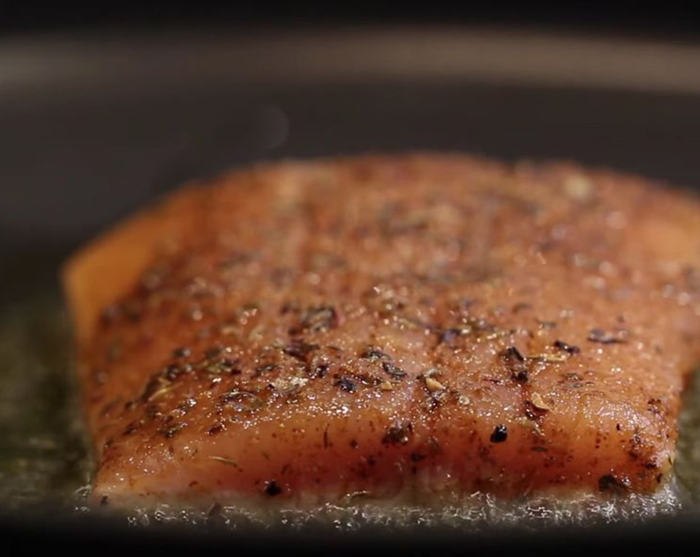 step 5 Place the salmon skin-side down into a medium-high heat nonstick pan and cook for 4 minutes on the skin side.