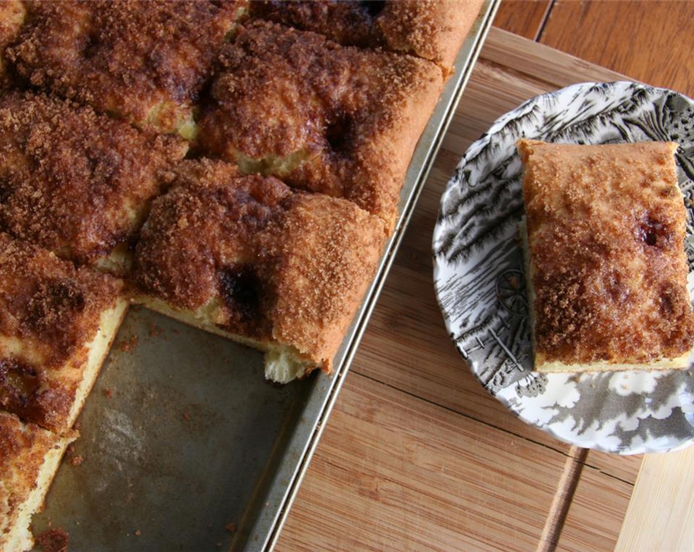 step 11 Bake until the crust is golden brown and sugar is crunchy, about 20 to 25 minutes. Cool in the pan on a wire rack. Cut into 3-inch squares and serve warm. Enjoy!