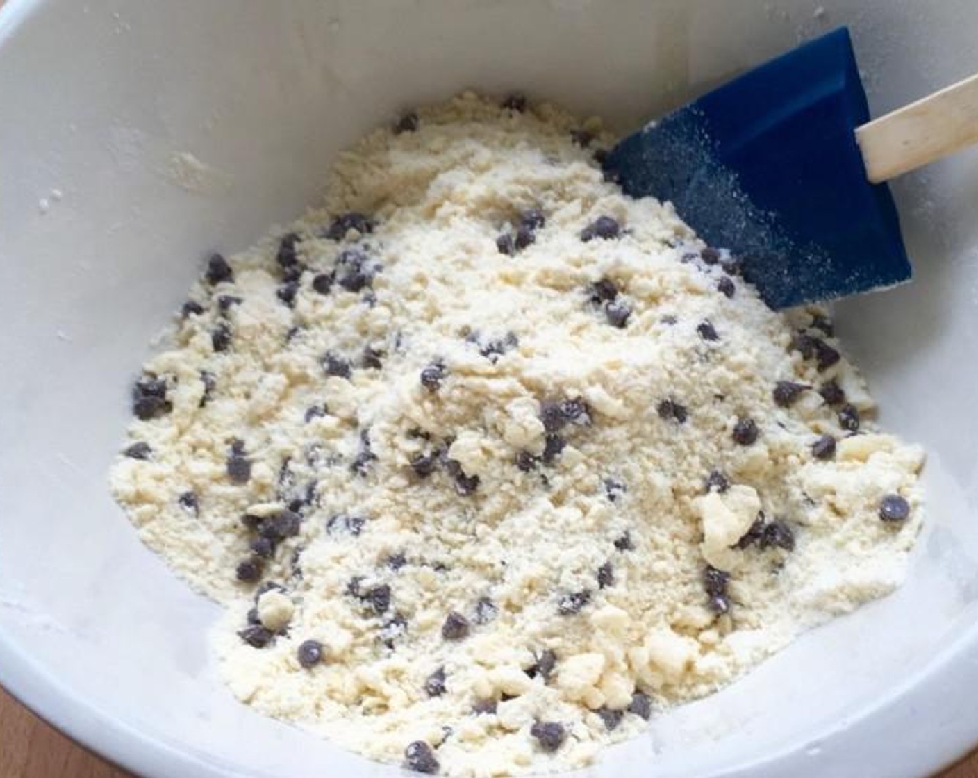 step 5 Next, stir in the Chocolate Chips (1/2 cup) and set aside.