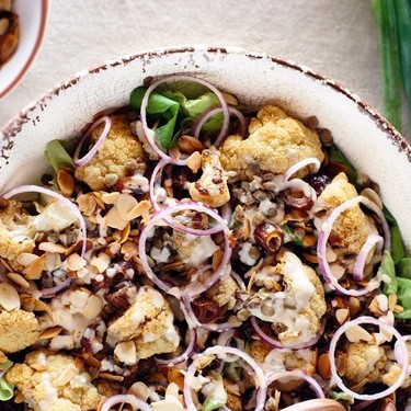 Roasted Cauliflower Salad with Tahini Sauce Recipe | SideChef