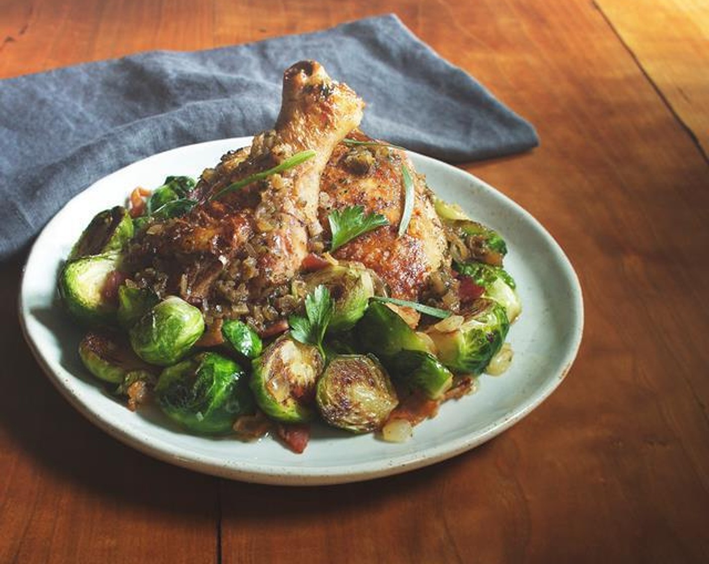 Chicken with Tarragon with Brussels