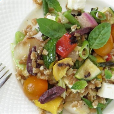 Grilled Vegetables with Feta and Farro Recipe | SideChef