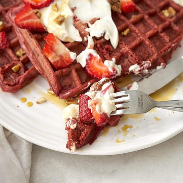 Beet Strawberry Waffles Recipe | SideChef
