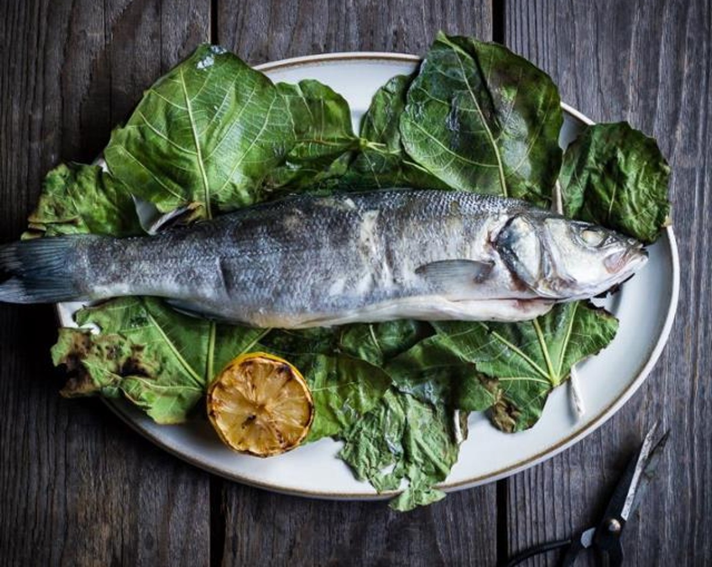 Fig Leaf Wrapped Grilled Fish