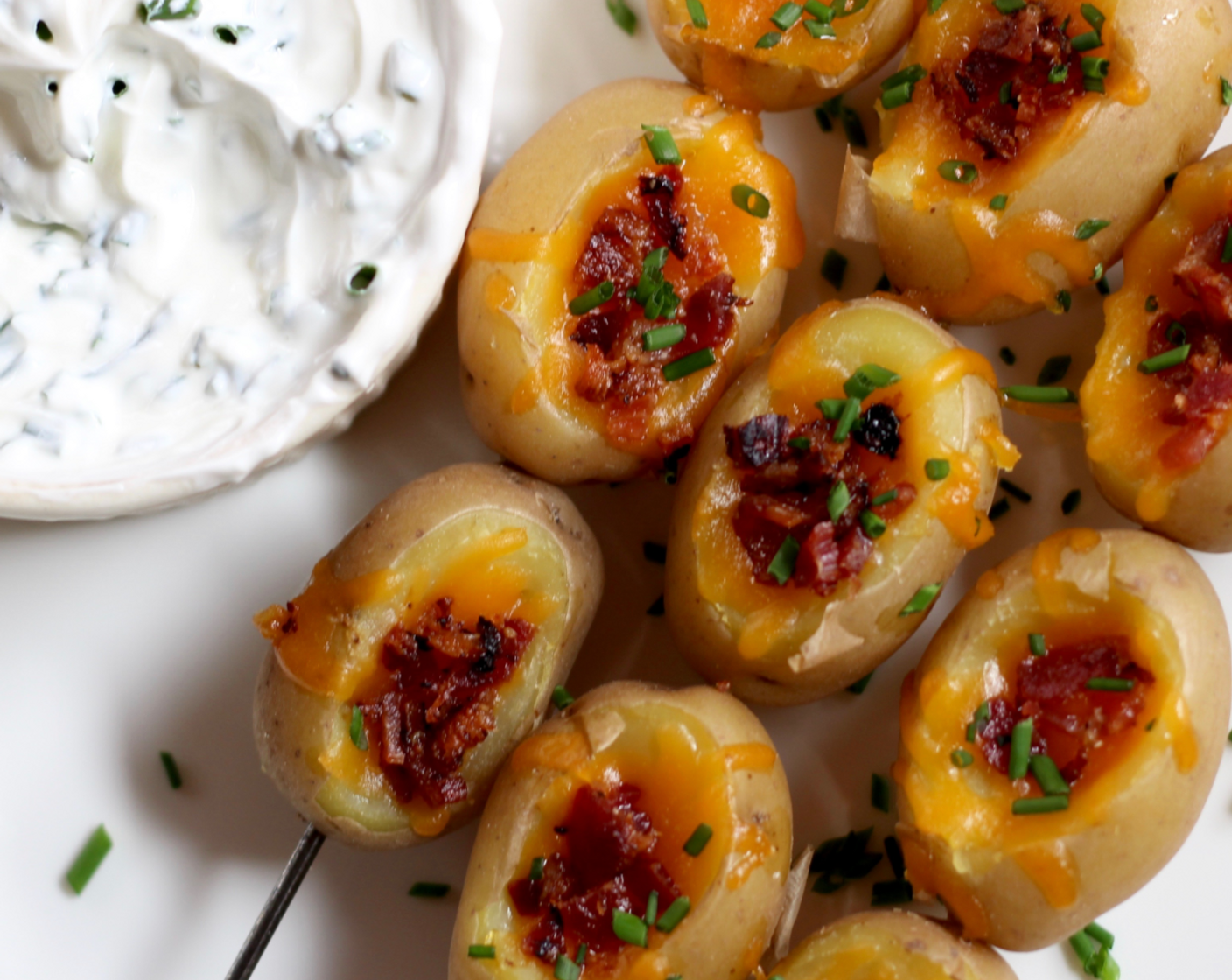 Mini Stuffed Baked Potato Skewers