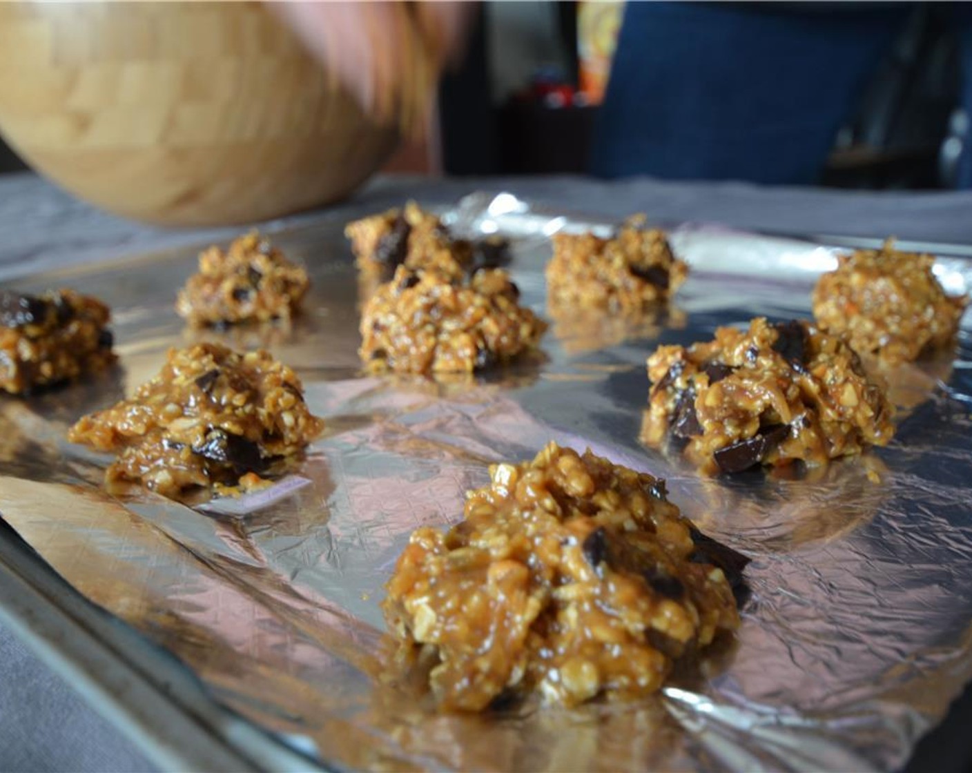 step 5 Form about 20 small balls and put them on a baking tray that is lined with with parchment paper.