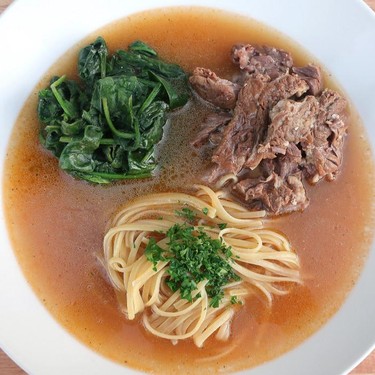 Smithy's Beef Rib Soup with Spinach and Pasta Recipe | SideChef