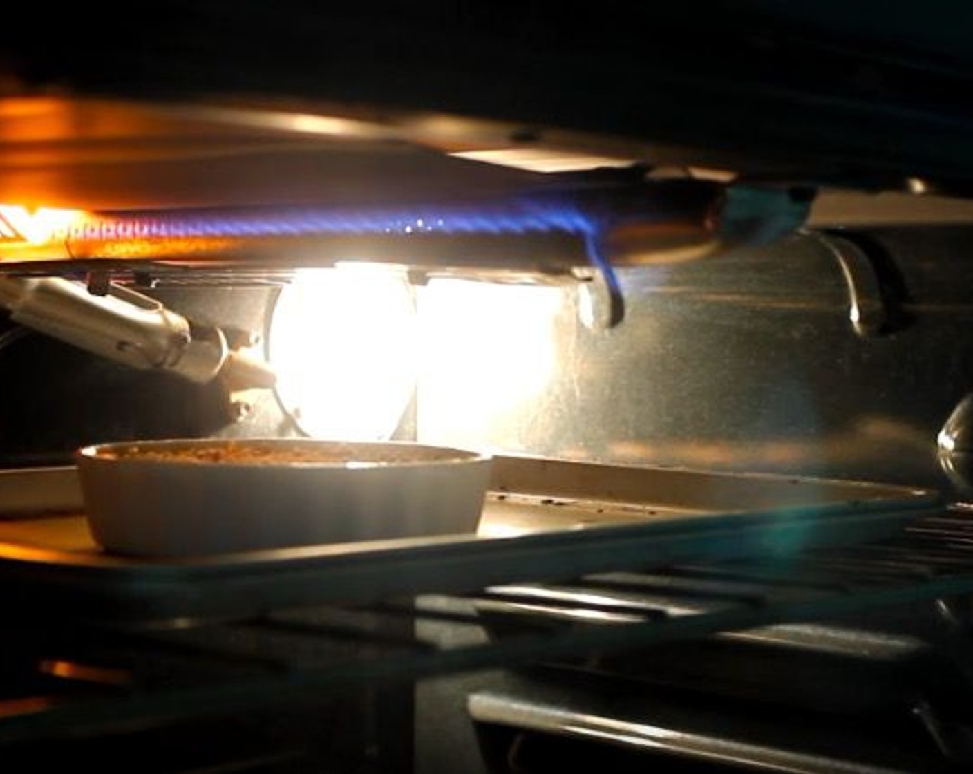 step 8 Cook the creme brulee under the broiler on high until brown sugar has caramelized and hardened.
