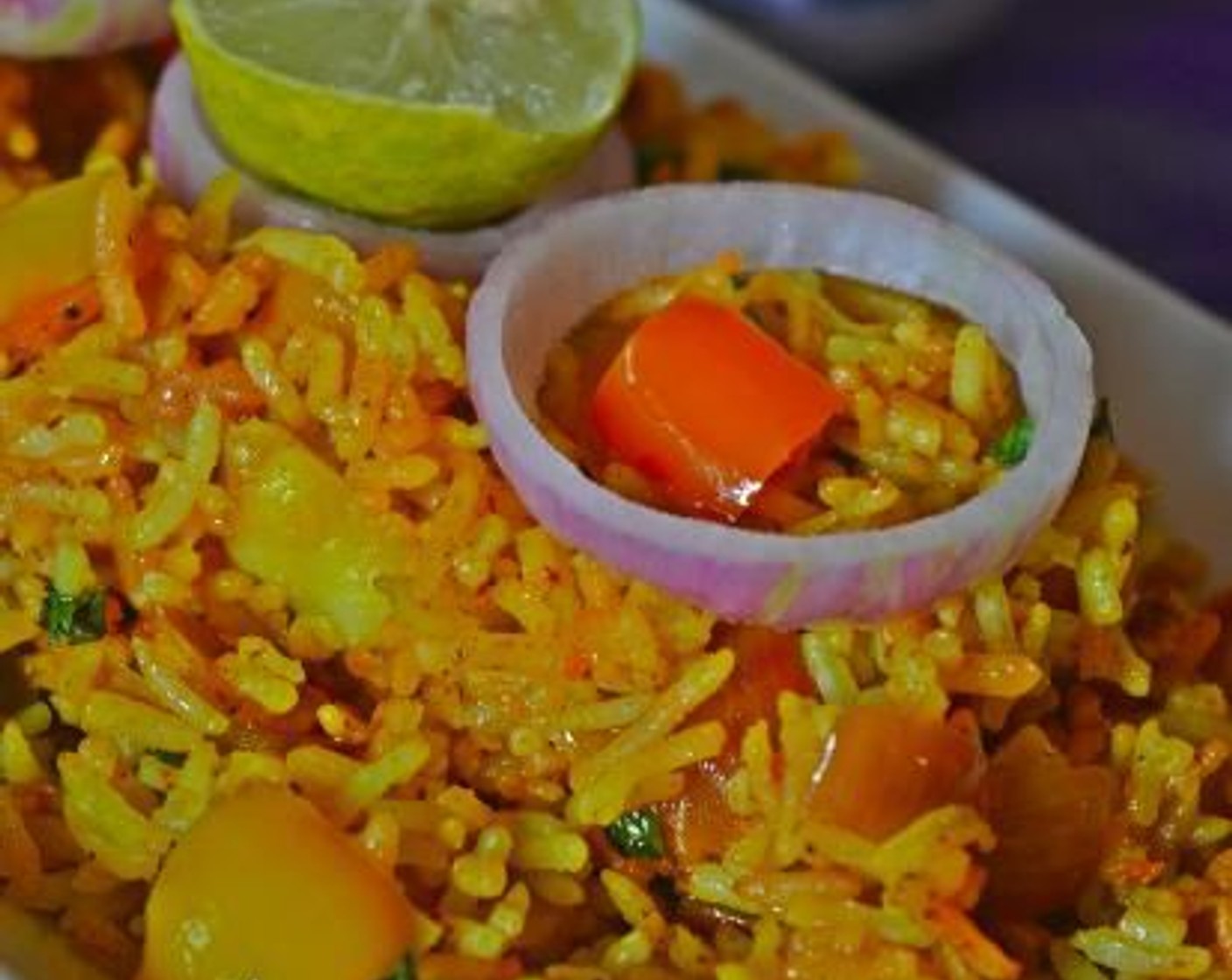 step 9 Garnish with Fresh Cilantro (to taste) and sprinkle some lemon juice before serving on tava pulao.