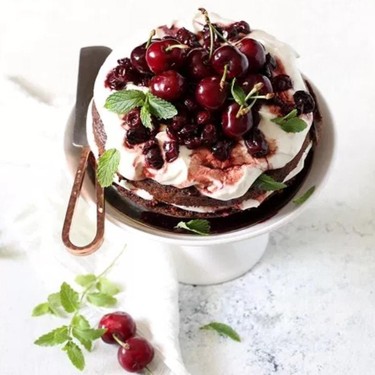 Dark Chocolate Quinoa Cake with Balsamic Cherries Recipe | SideChef