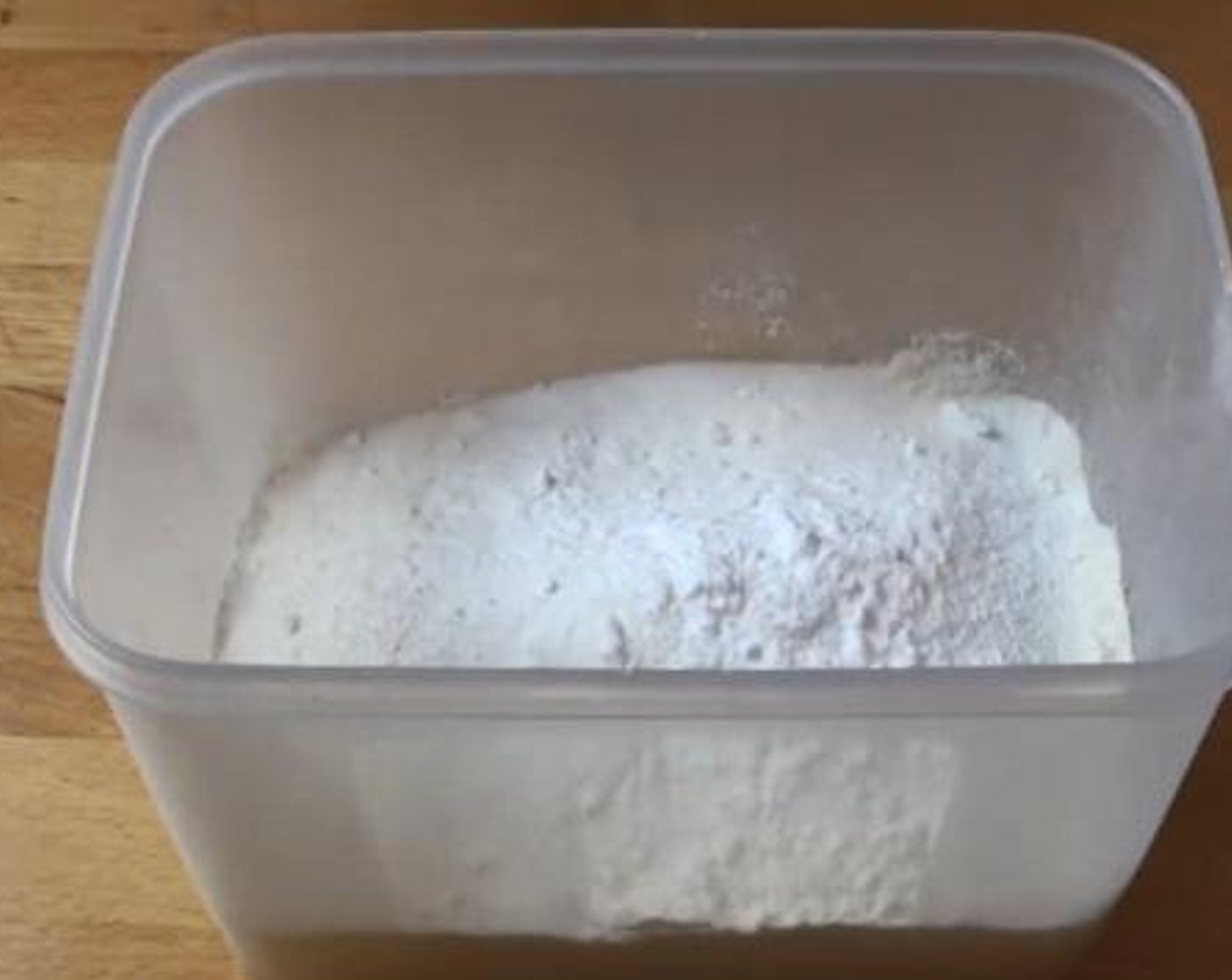step 1 In a bowl, add and mix the All-Purpose Flour (4 cups), Granulated Sugar (4 Tbsp), Baking Powder (1 Tbsp), Baking Soda (2 tsp), and Salt (1 tsp).