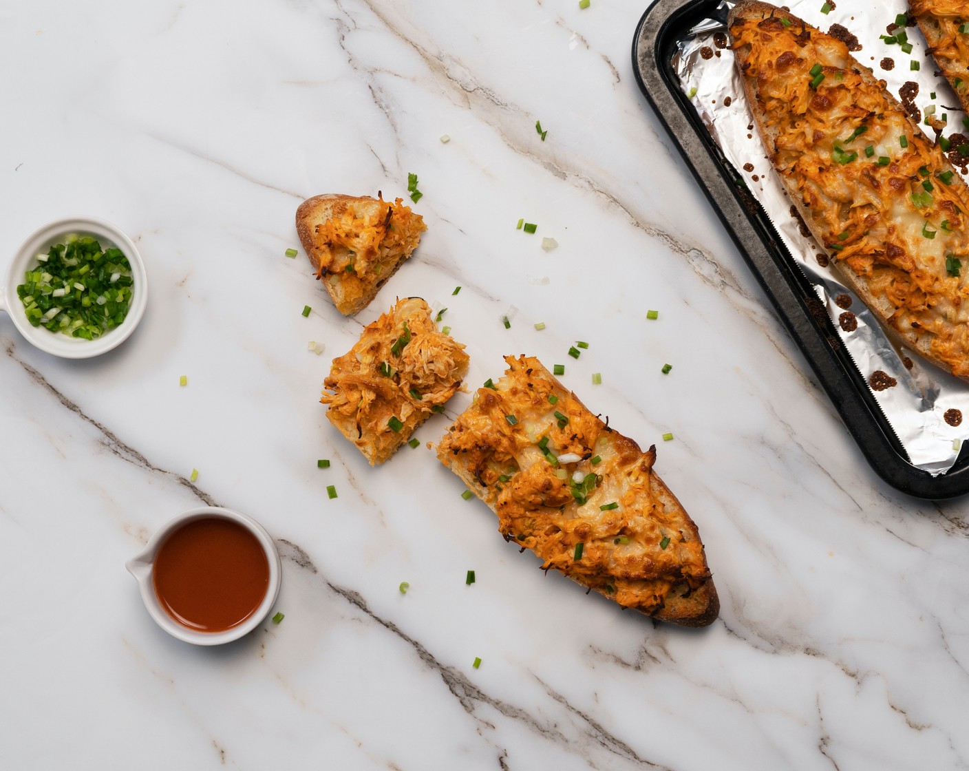 French Bread Buffalo Chicken Pizzas