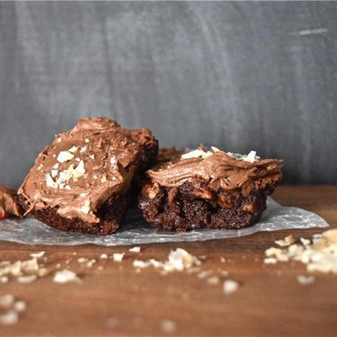 Smoked Salt Pecan Brownies with Buttermilk Frosting Recipe | SideChef