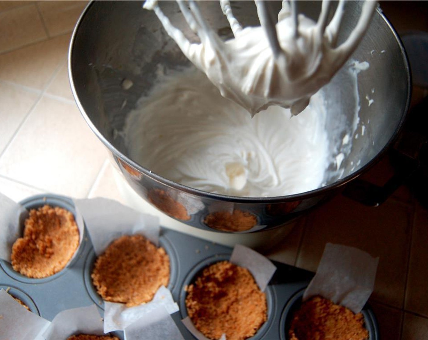 step 5 Zest the Lemon (1). Add Crème Fraîche (1/2 cup), Powdered Confectioners Sugar (1 Tbsp) and lemon zest. Mix until smooth and creamy. Use a rubber spatula to scrape side of bowl and continue mixing until all incorporated.