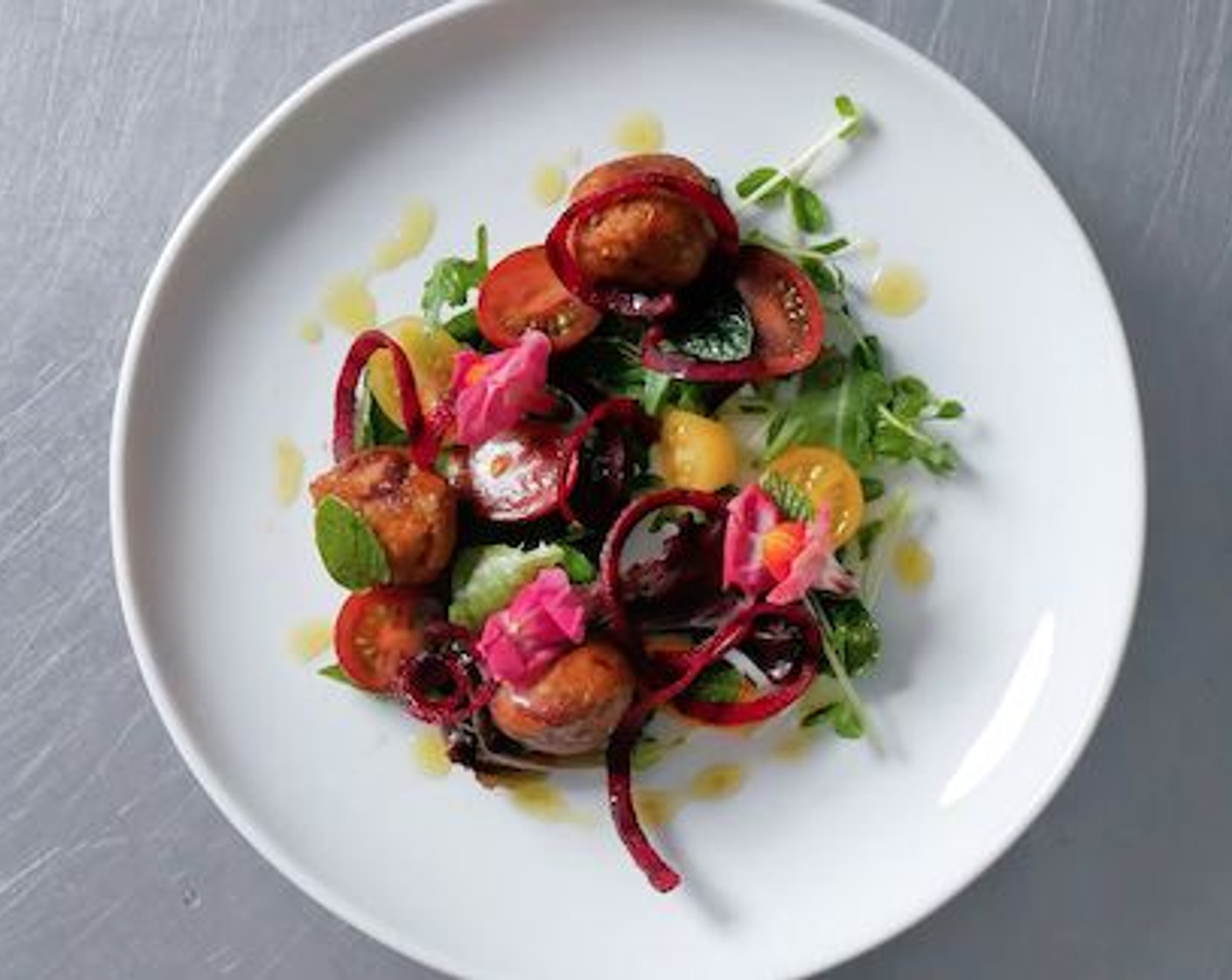 step 5 Plate balls with salad and dig in!