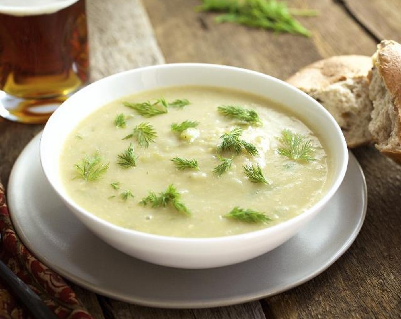 Potato Corn Chowder with Sprouted Grain Baguette