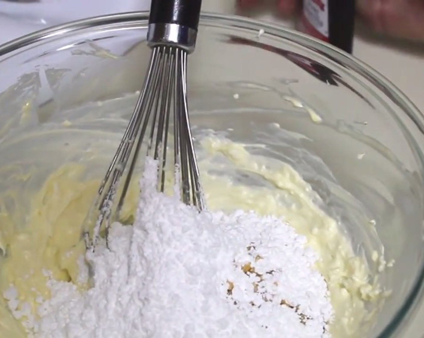 step 11 Meanwhile make your cream cheese glaze. Into a mixing bowl, add and mix the Cream Cheese (1/2 cup) and Butter (4 Tbsp). Then whisk in the Powdered Confectioners Sugar (1 cup), Whole Milk (4 Tbsp) and Vanilla Extract (1/2 tsp).