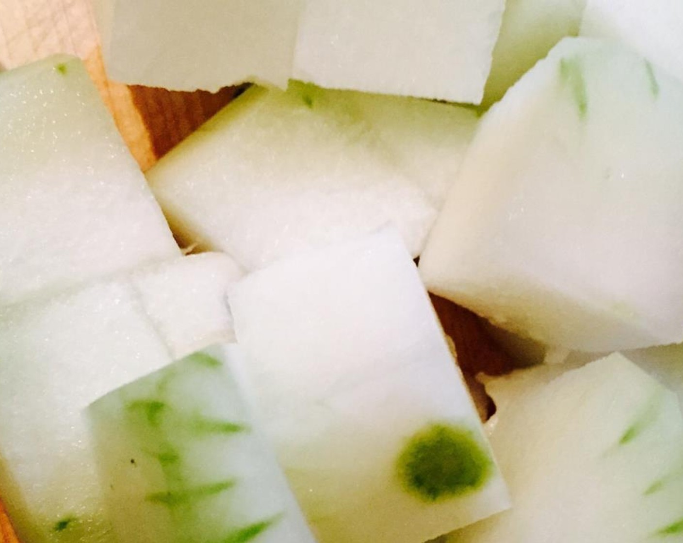 step 1 Deseed, peel, and cut the Winter Melon Gourd (9 oz) into bite-sized cubes.