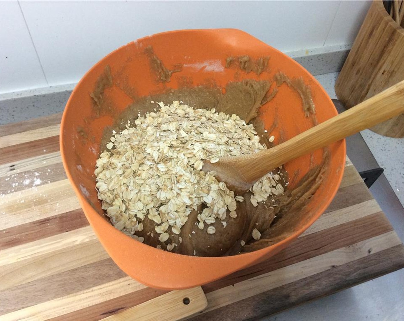 step 8 Add in Quick Cooking Oats (3 cups) and mix well.