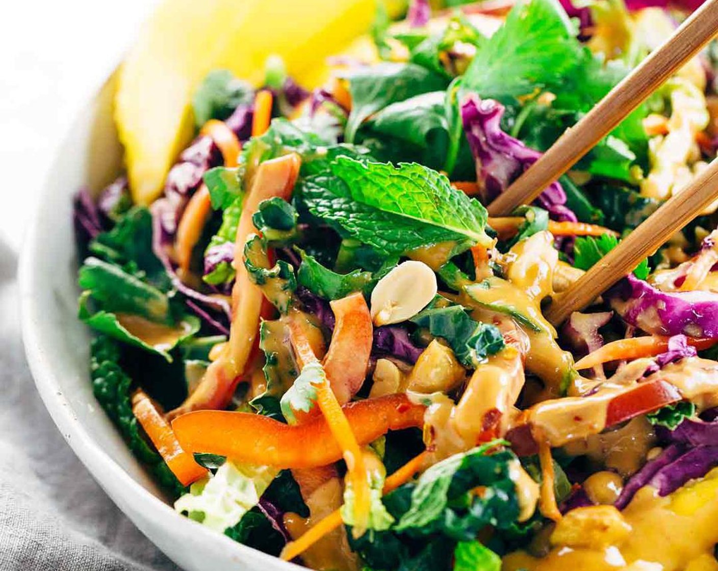 Crunchy Thai Salad with Creamy Peanut Dressing