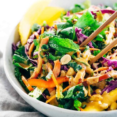 Crunchy Thai Salad with Creamy Peanut Dressing Recipe | SideChef