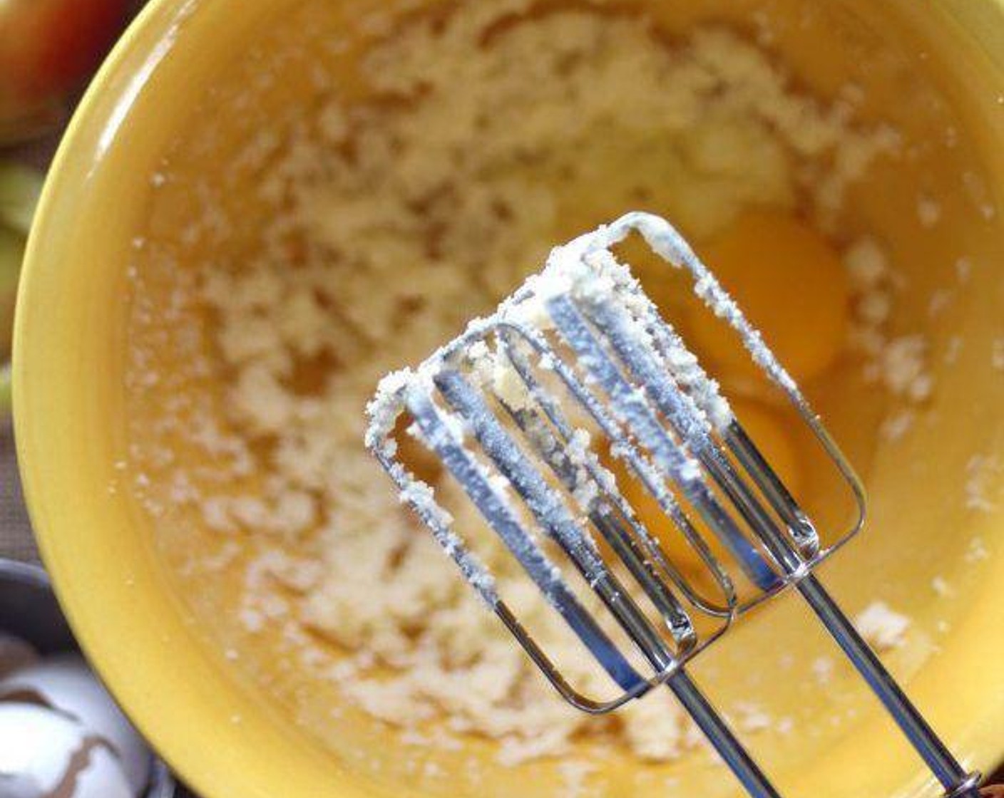 step 4 In a bowl, stir together the All-Purpose Flour (1 cup), Baking Powder (1 tsp), Salt (1/4 tsp), and Ground Cinnamon (1/4 tsp). In a separate larger bowl, beat the Granulated Sugar (1/2 cup) and Butter (1/4 cup) together until light and fluffy. Whip in the Eggs (2) and Vanilla Extract (1 tsp).