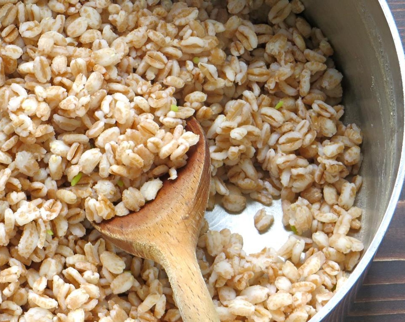 step 3 Add the Farro (1 cup) to the bean water and cook for the time recommended on the package directions. When the farro is done, drain in a colander or sieve and return the farro to the pot. Place the lid on the pot and set aside for about 10 minutes — this last part allows the farro to steam a little in the pot. Remove the lid and fluff with a fork. Set aside without the lid to cool.