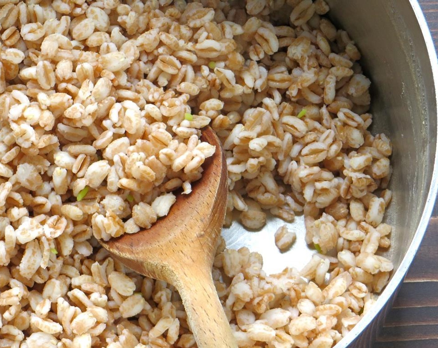 step 12 Add the Farro (1 cup) to the bean water and cook for the time recommended on the package directions. When the farro is done, drain in a colander or sieve and return the farro to the pot.