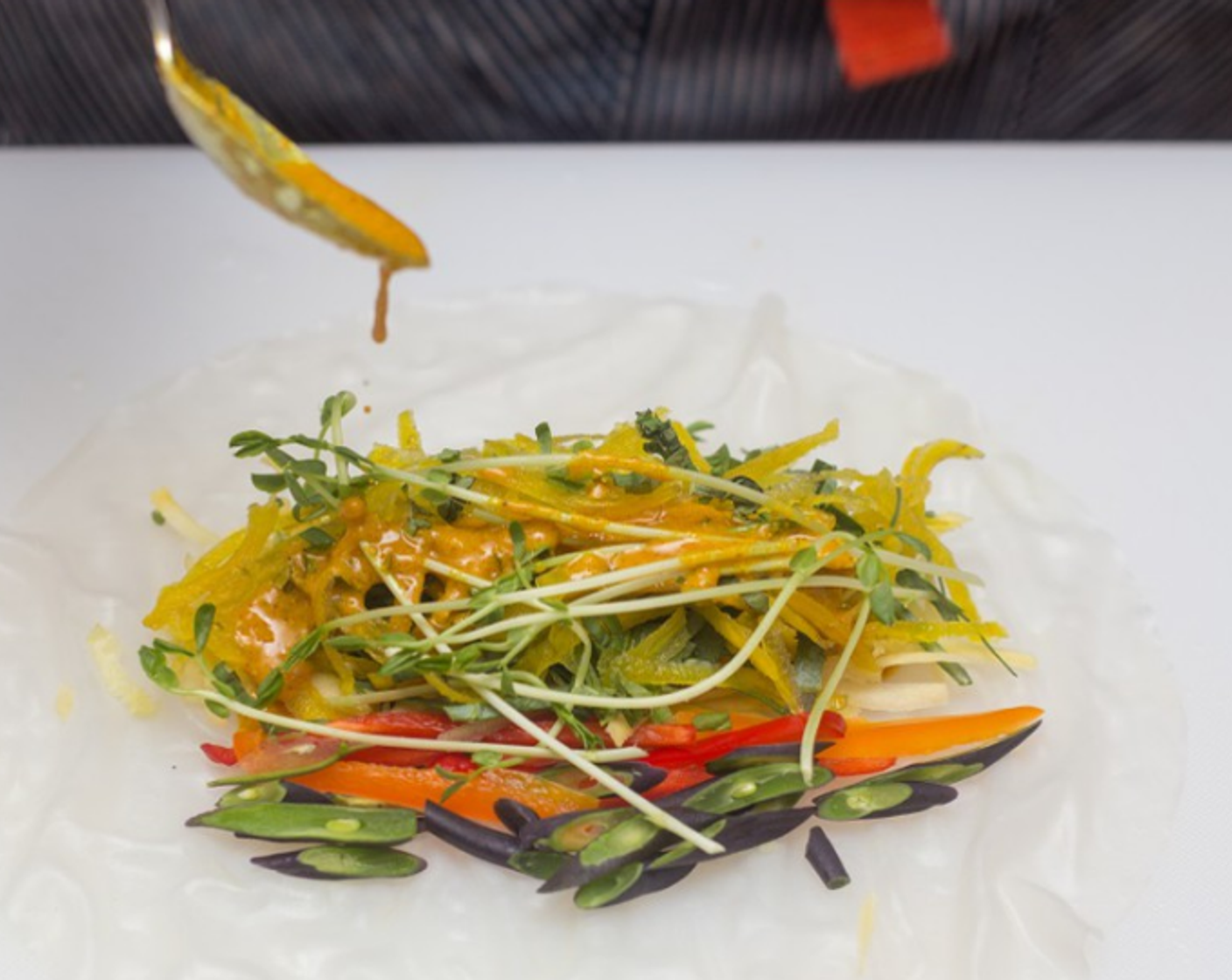 step 7 Drizzle vegetables with dressing, and top with a sprinkling of basil.