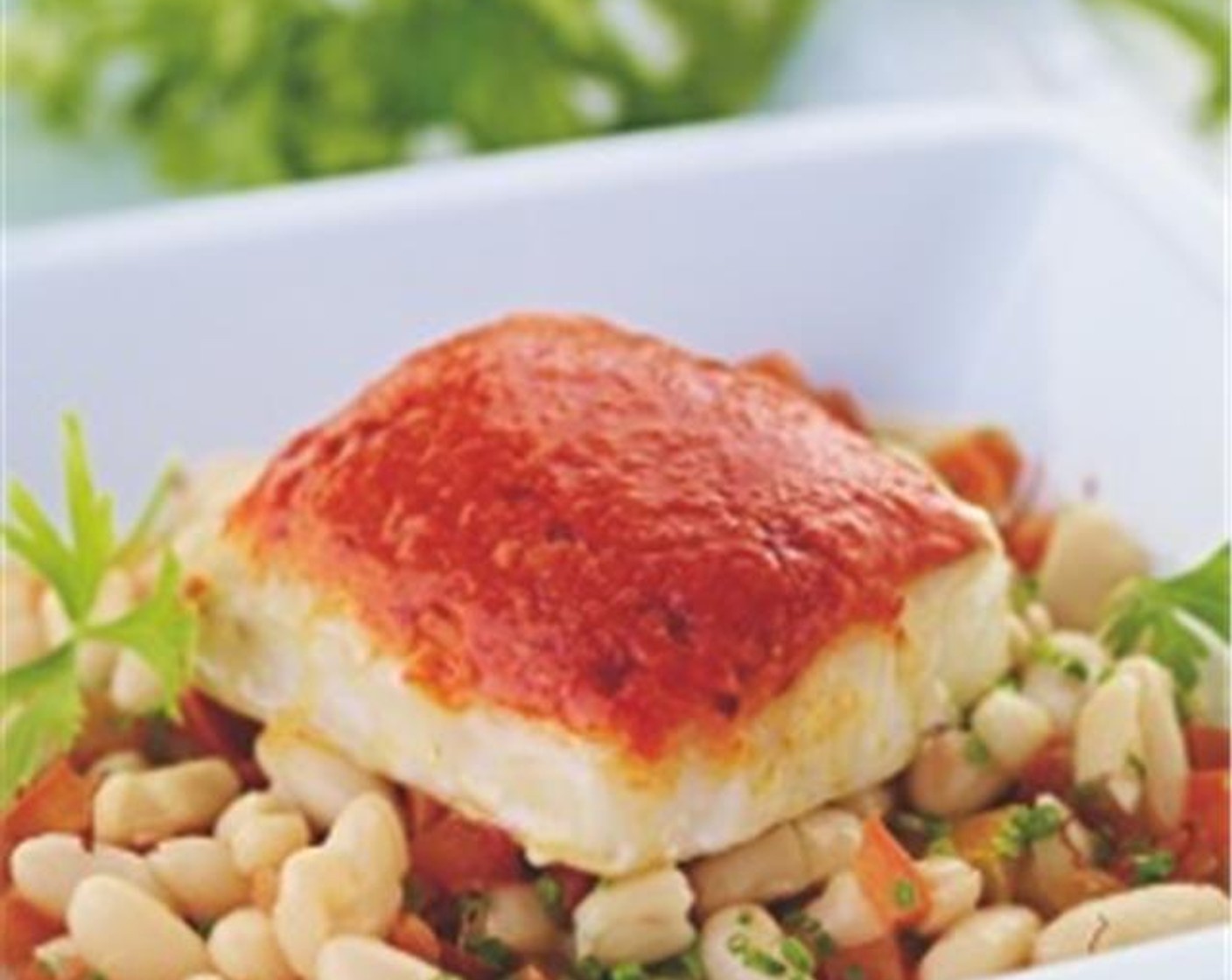 Romesco Cod with Saffron and White Beans