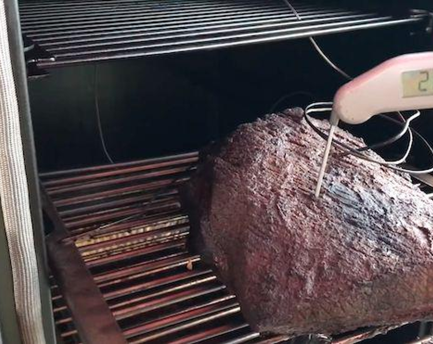 step 5 Once internal temperature of the brisket reaches 210 degrees F (100 degrees C) remove and wrap in foil. Let it rest for 3 hours.