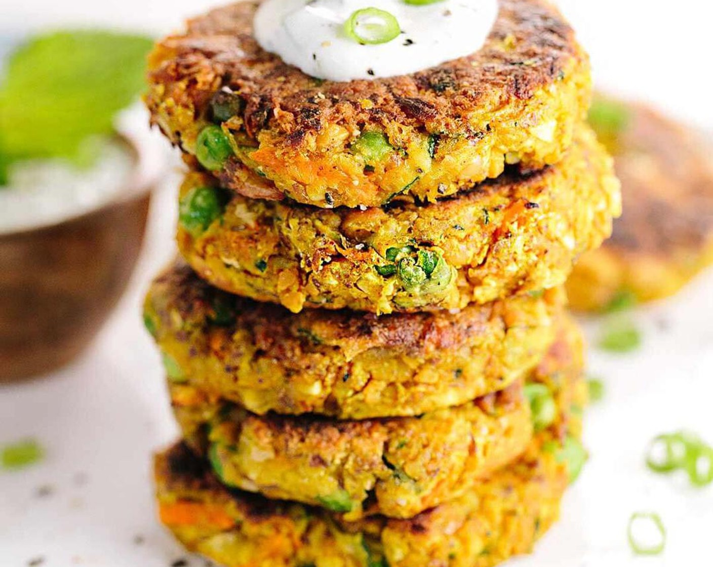 Indian-Spiced Vegetable Cakes with Chickpeas