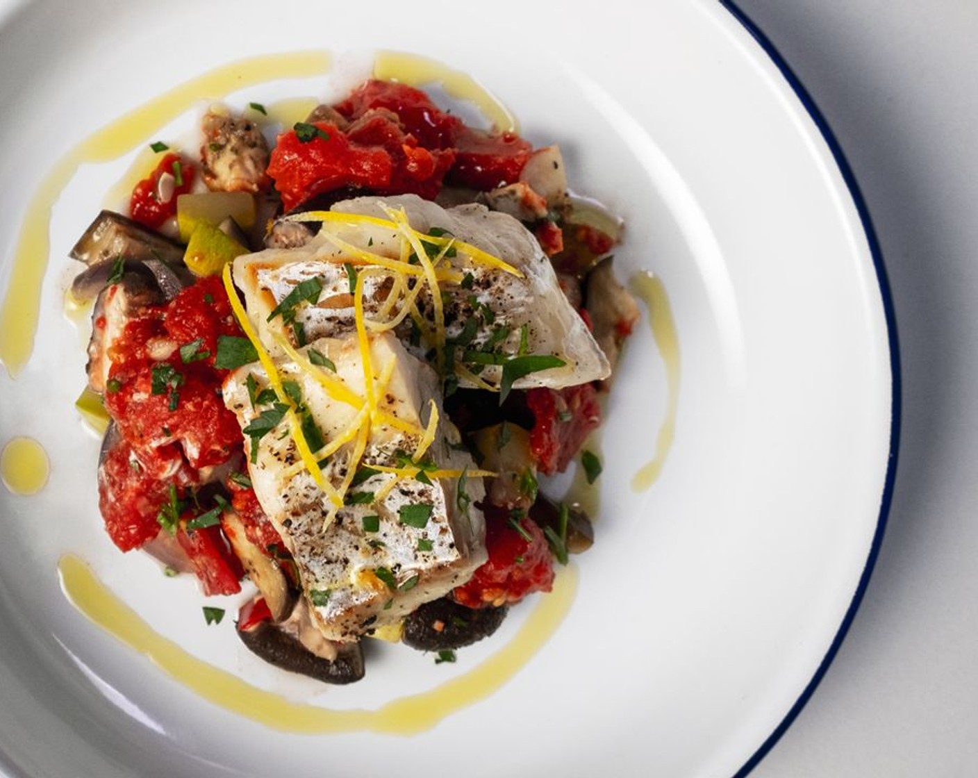 Steamed Fish Ratatouille