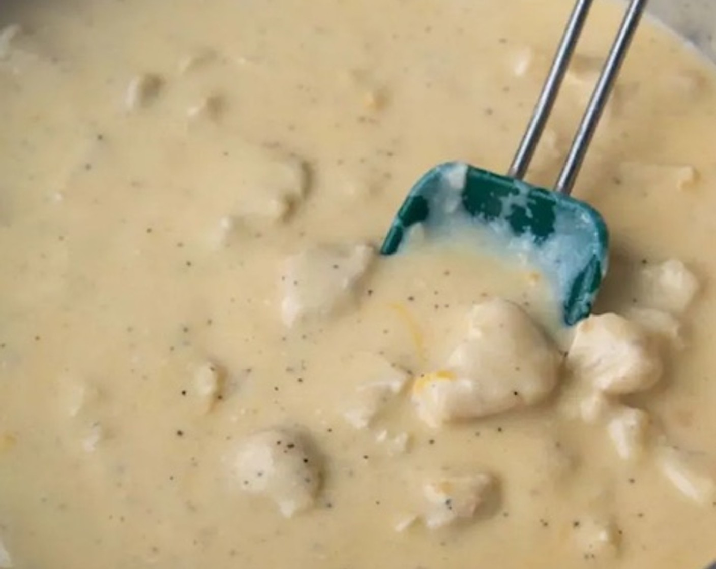 step 8 Pour in the Milk (1 1/2 cups). Increase the heat to medium and simmer to thicken, about 2 minutes, stirring constantly.  Gradually stir in Sharp Cheddar Cheese (1 cup) until melted. Remove from the heat. Gently stir in the pasta and broccoli.