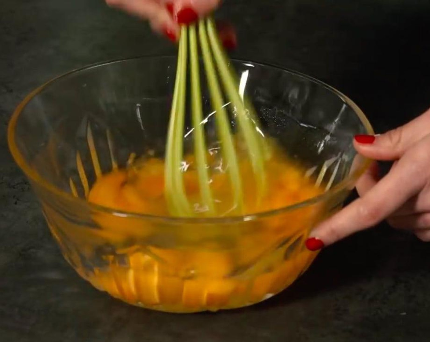 step 3 Whisk and season the Eggland's Best Classic Eggs (10) and add the potatoes.