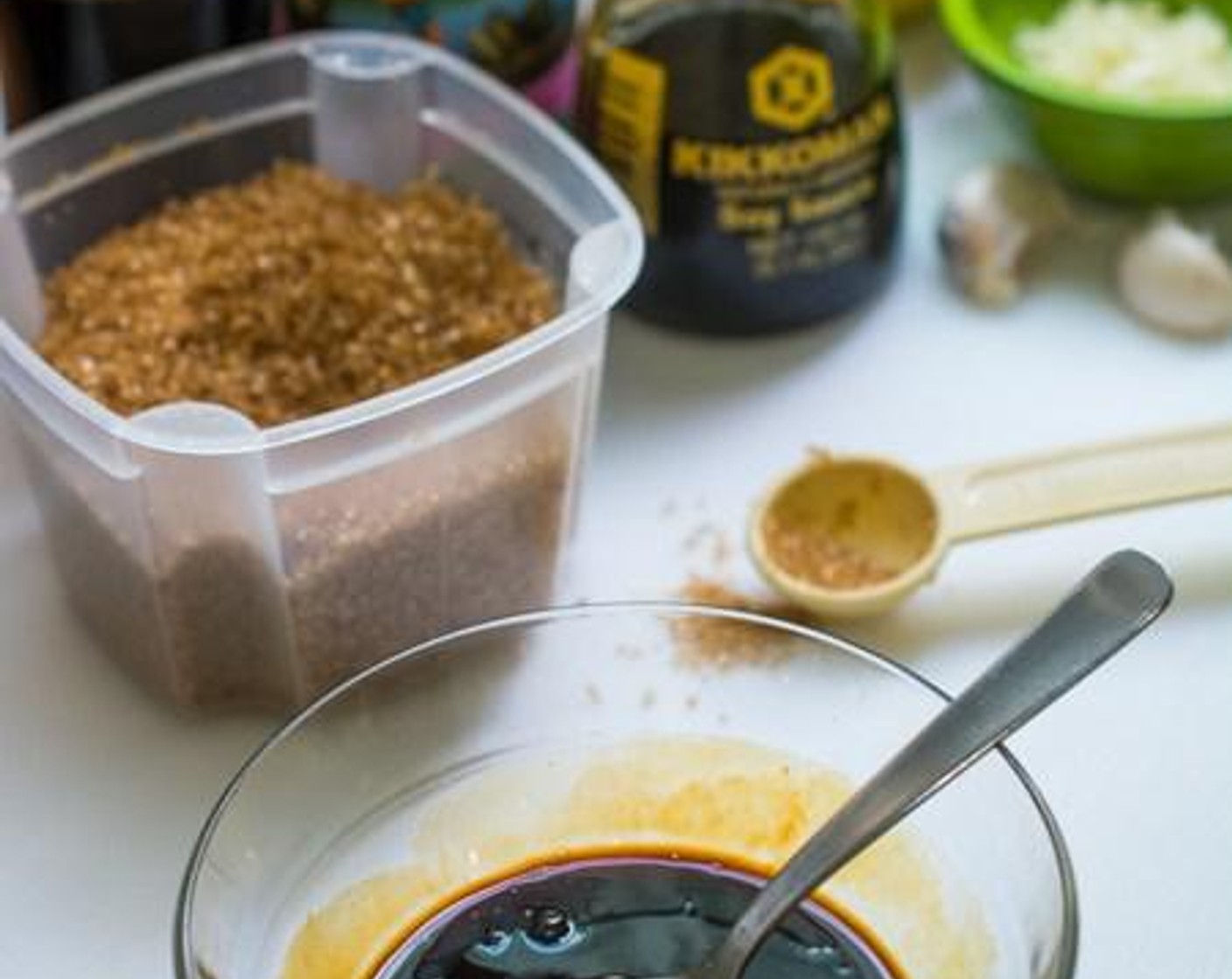 step 1 Prepare the sauce by combining Oyster Sauce (1 Tbsp), Light Soy Sauce (1/2 Tbsp), Dark Soy Sauce (1 tsp), Palm Sugar (1/2 Tbsp) and Fish Sauce (1/2 Tbsp). Set aside.