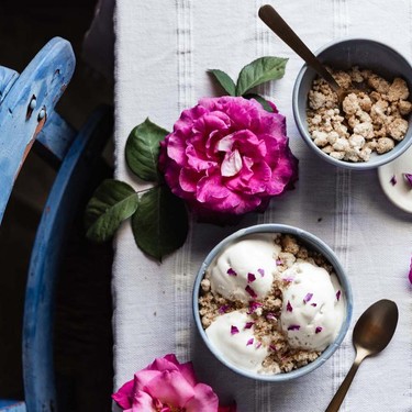 Rosewater and Mastiha No-Churn Ice Cream Recipe | SideChef