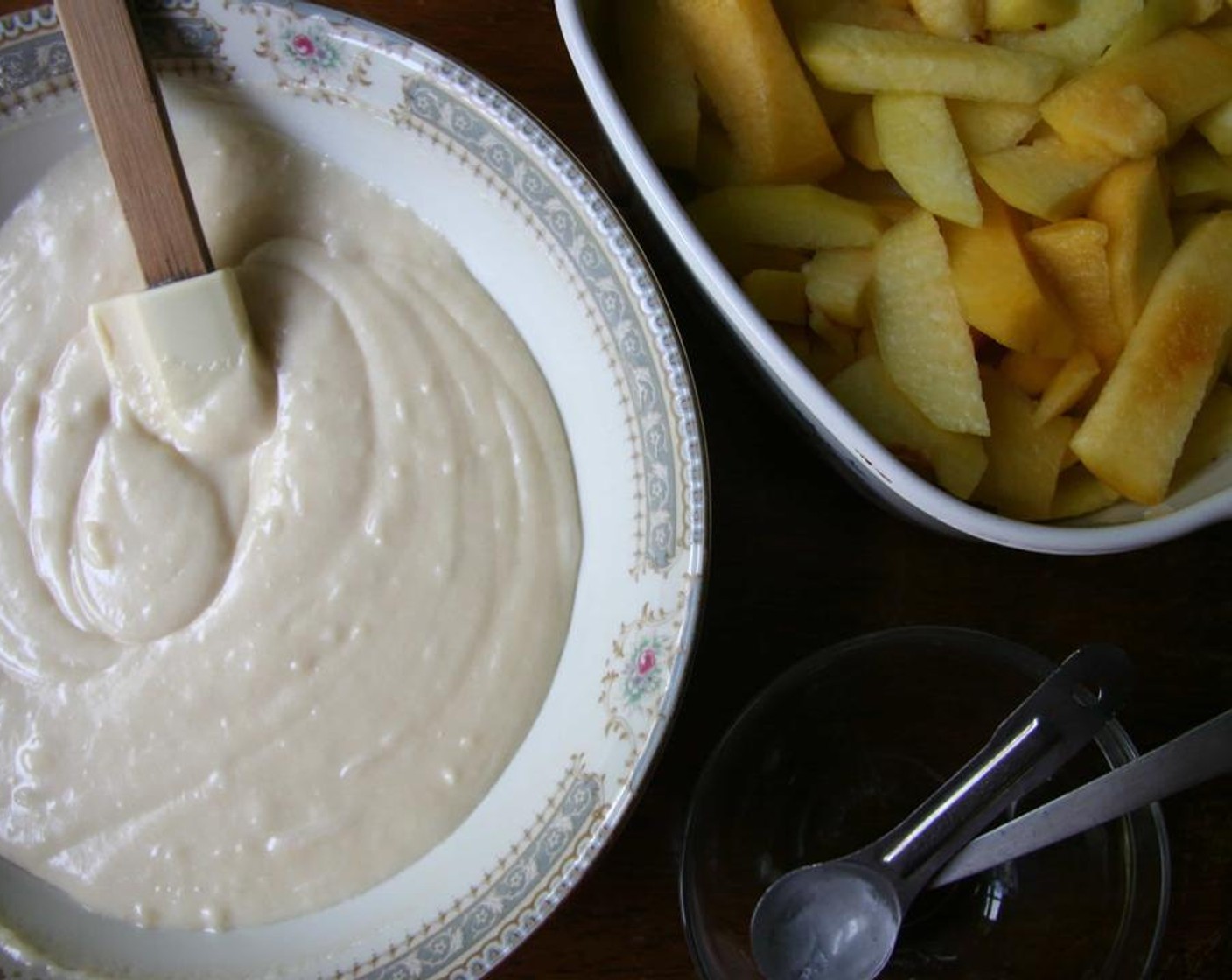 step 5 Place batter over peaches.