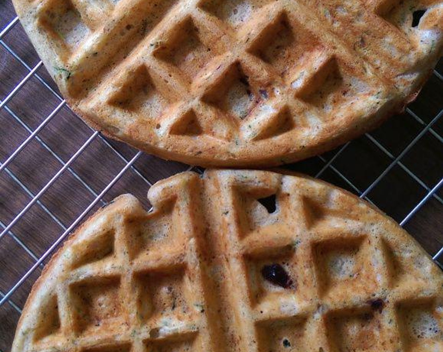 step 6 Using a 1/2 cup measuring cup, scoop batter up and pour onto preheated waffle iron and cook according to your iron’s instructions.