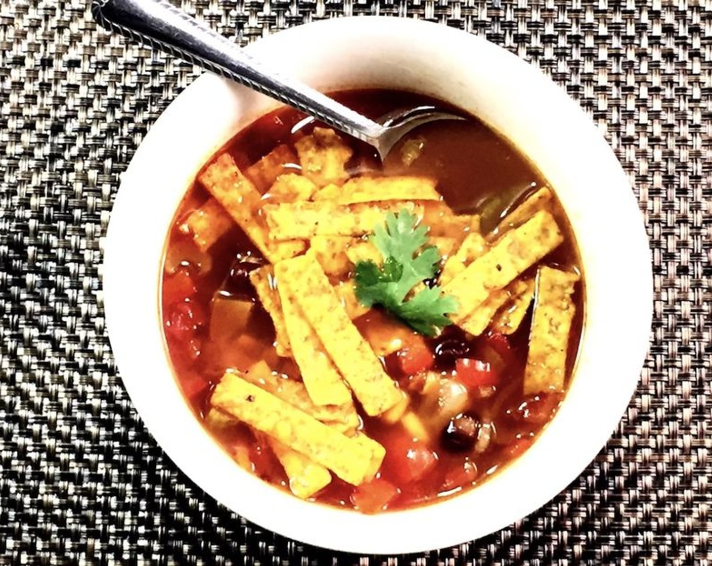 Vegan Black Bean Tortilla Soup