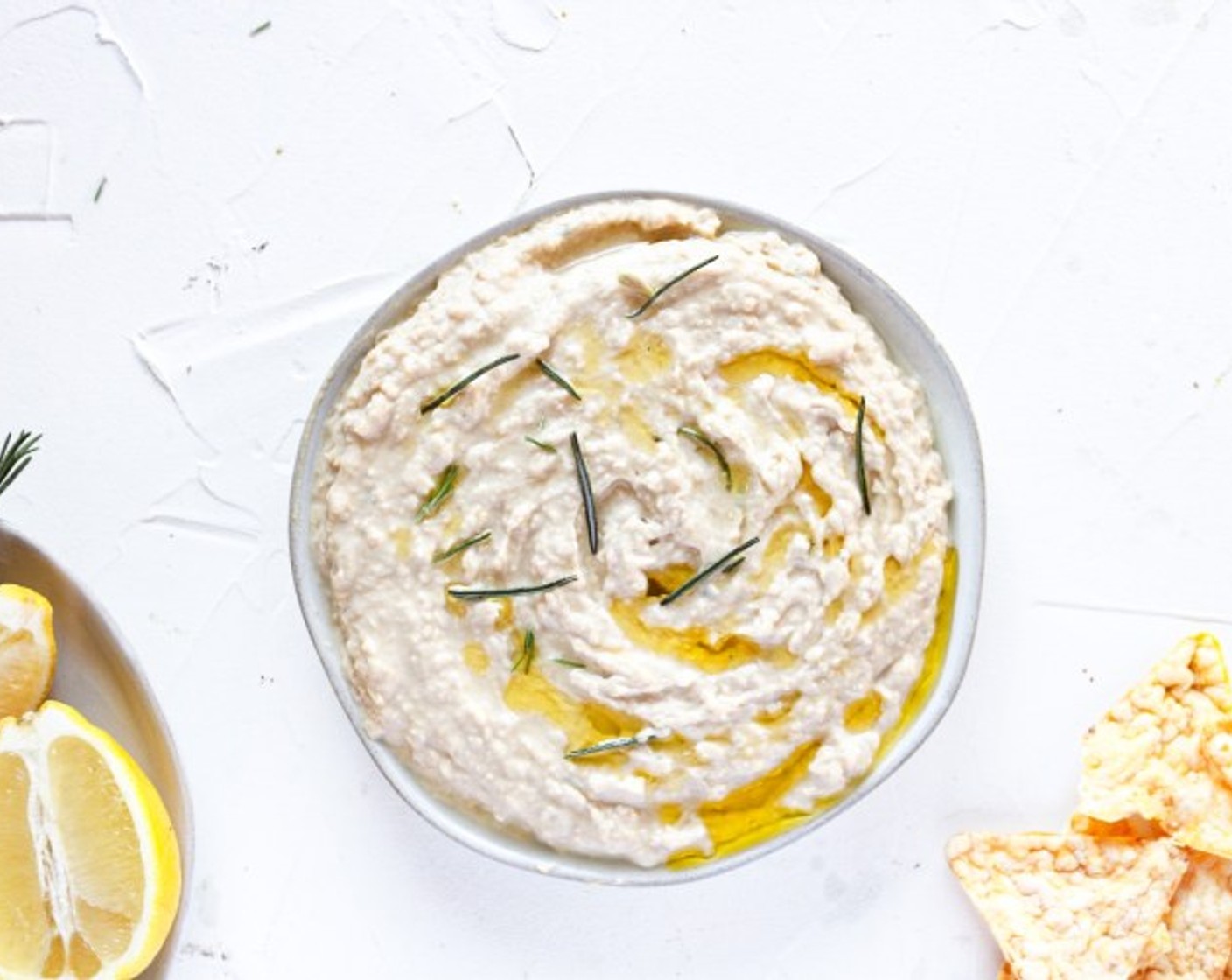 Creamy Lemon Rosemary Hummus