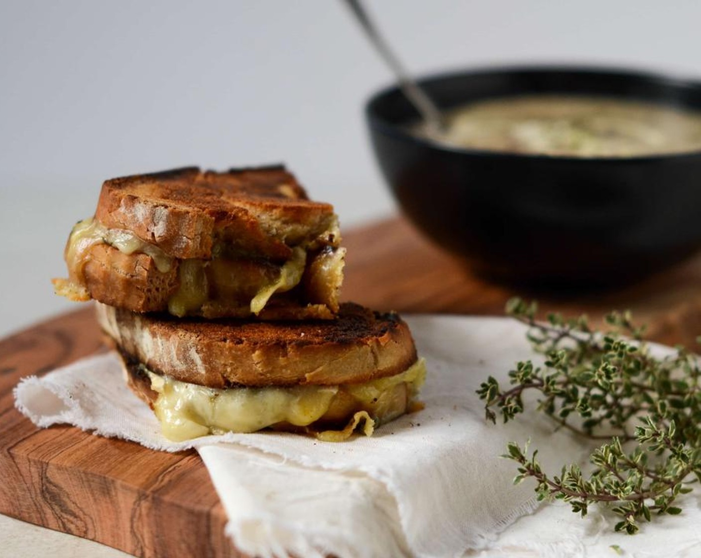 Smoked Mushroom Soup with Gorgonzola Toast